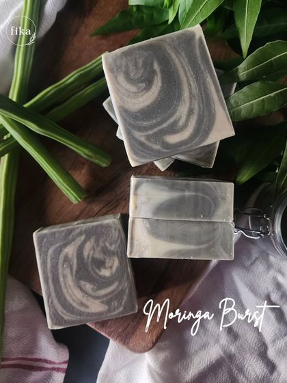 What's your secret to glowing skin? It might just be my new Moringa Burst cold-process soap. I've infused this bar with pure Moringa Seed Oil and powder to soothe, revitalize, and provide intense hydration.