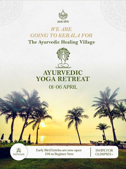 We are going to Kerala, the home of the Ayurvedic Healing Village. This poster announces our journey to this tropical paradise for a week of deep healing and self-discovery.