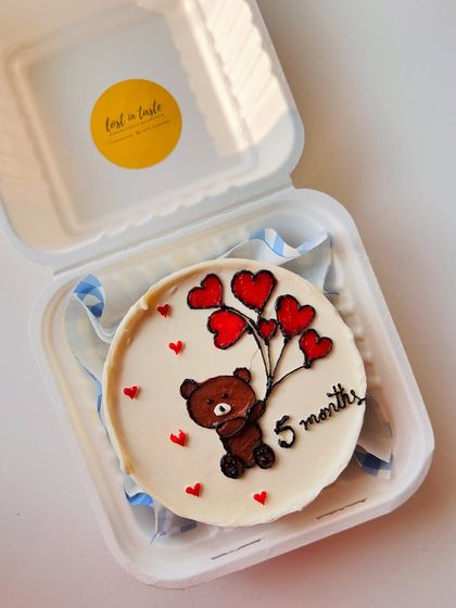 These images showcase different angles and lighting of the personalized message cakes, highlighting the consistent quality and detail in each order.