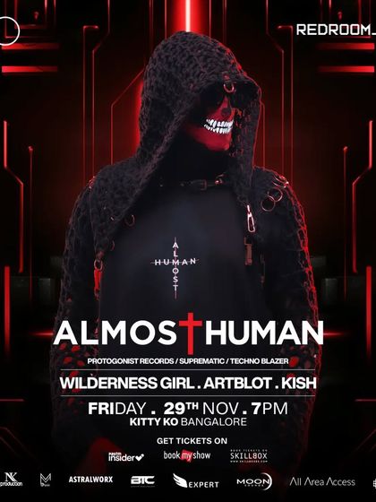 The main flyer for a huge Friday night at Kitty Ko with Almost Human. The energy for this show was off the charts from start to finish.