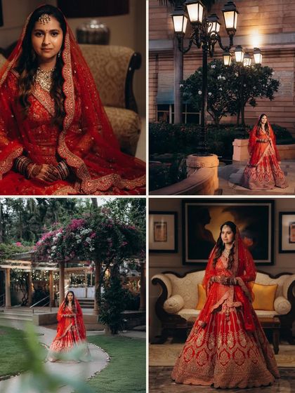 A collage of stunning bridal portraits. This shows how I capture the bride in different settings and lighting to create a diverse and beautiful gallery.
