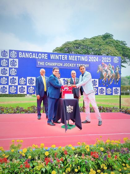 The Leading Owner Trophy being presented during the winter meeting.