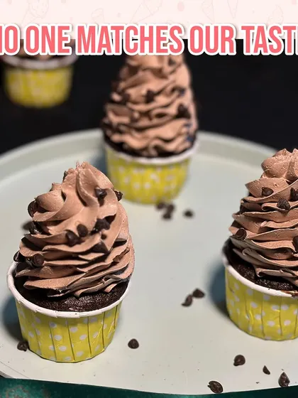 No one matches our taste, especially when it comes to cupcakes. These chocolate cupcakes are topped with a rich chocolate frosting and sprinkled with chocolate chips for an extra dose of deliciousness.