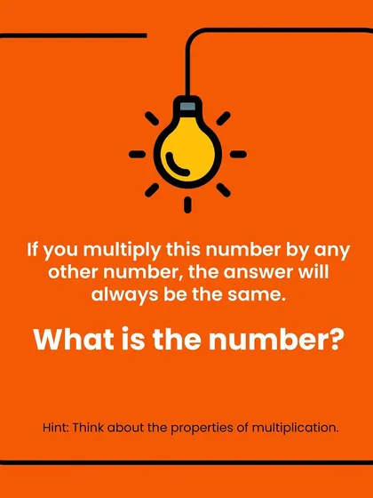 If you multiply this number by any other number, the answer is always the same. What is the number? Hint: think about the properties of multiplication.