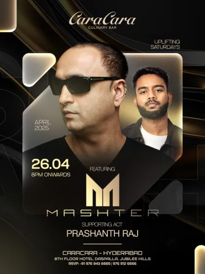 The official poster for my performance at CaraCara, Hyderabad. I played a mix of club grooves and melodic techno for a fantastic crowd.