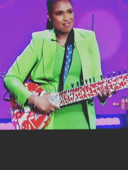 The amazing Jennifer Hudson holding the custom red and white Zitar we built for Neil Nayyar on her show. Seeing our work on an international stage is a dream come true.