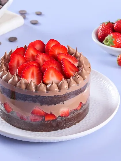 This is the same delicious Chocolate Strawberry cake, a perfect blend of rich chocolate and fresh fruit. I make sure to use only the best strawberries available in my Worli kitchen.