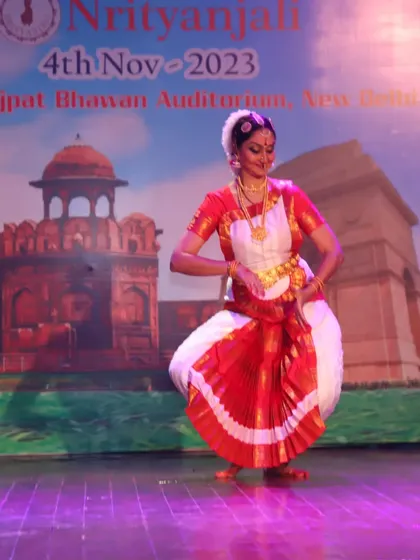A graceful pose during my solo recital. Every performance is an opportunity for me to connect with the art form on a deeper level and share that passion with my students.