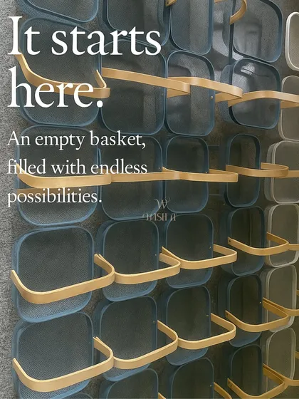Every project starts with an empty basket and endless possibilities. For these naming ceremony favors, we filled each one with handpicked goodies and wrapped them beautifully.