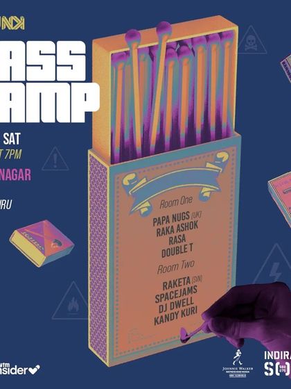 The main poster for the Bass Camp festival at Indiranagar Social.