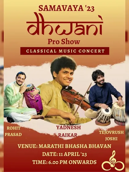 On stage with my brothers, violinist Yadnesh Raikar and mridangam player Rohit Prasad, for a 'Dhwani' pro show. This was a jugalbandi of melody and rhythm.