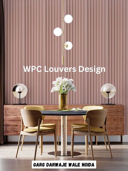 This is a beautiful example of how WPC Louvers can be used to create a sophisticated dining room wall. The vertical lines add height and elegance to the space.