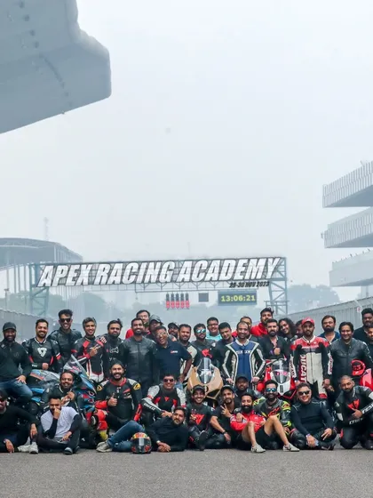 The full group of riders from our November 2023 event at BIC, united by a passion for two wheels and speed.