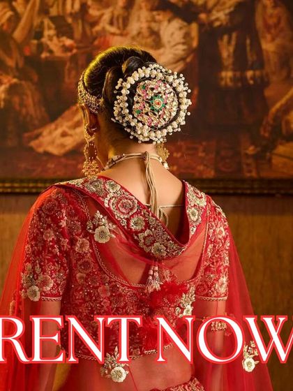 Rent our beautiful bridal hair accessories for your special occasion. This elegant hair bun accessory adds a touch of tradition and sparkle to your wedding day hairstyle.