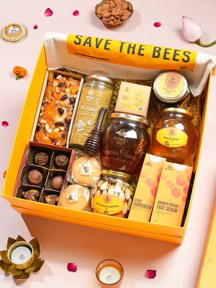 Flatlay photography is perfect for showcasing gift hampers. For this Diwali campaign, we arranged a variety of products to create a visually rich and festive image that highlights the entire collection.