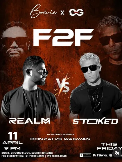 The poster for my F2F battle against Stoked in Lucknow. This "versus" branding creates hype and excitement for the event.