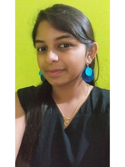 These dual-toned, layered circular earrings in shades of blue are modern and stylish.