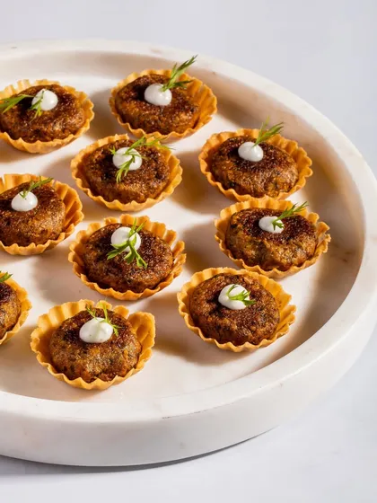 Our Mushroom Galouti Tartlets are a crowd-favourite for a reason. Packed with the bold, smoky flavour of galouti kebab, they are bite-sized, easy to eat, and impossible to resist.