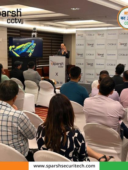 My founder, Mr. Sanjeev Sehgal, addressing the audience at the Sparsh x Cron AI launch event. His vision drives our journey of innovation.