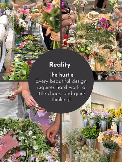 This collage shows the reality behind the beautiful final product. It's a world of hustle, a little chaos, and quick thinking, and I prepare my students for all of it.