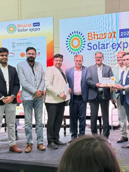 Celebrating a successful deal at the Bharat Solar Expo. These partnerships are crucial for accelerating the adoption of solar energy and achieving our collective goal of a greener future.