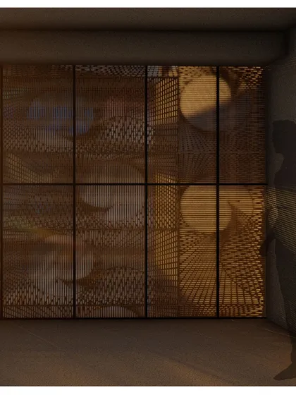 A conceptual design for a building facade made from Lantana Camara, an invasive weed. This exploration looks at turning a harmful species into a beautiful, functional building skin that provides a habitat for birds and a livelihood for artisans.