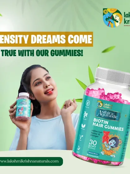 Density dreams come true with our Biotin Hair Gummies. This image shows how our tasty gummies are an easy and effective way to nourish your hair from the inside out, helping you achieve the thick, dense hair you've been wanting.