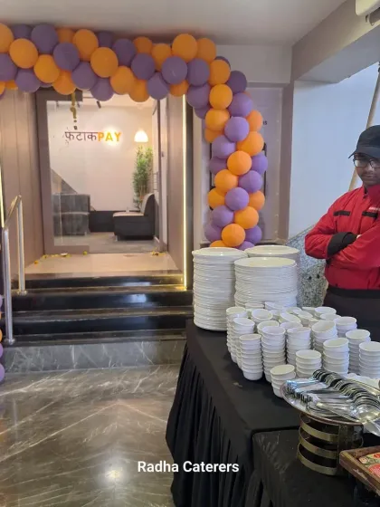 We were proud to handle the catering for the Fatak Pay office opening for 200 guests. This image shows our setup ready to go before the event begins. We handle all the details, from the plates and cutlery to the complete food service, for any corporate milestone.