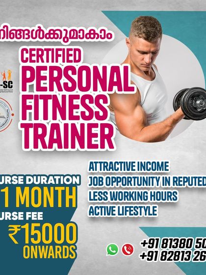 This poster outlines the key benefits of becoming a Certified Personal Fitness Trainer through our one-month course. It offers an attractive income, job opportunities in reputed gyms, and an active lifestyle.