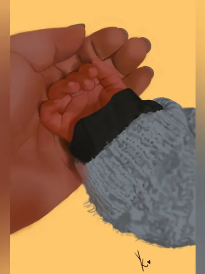 Some moments are just too precious. I created this digital painting to capture the memory of a baby's tiny hand, a piece that holds a lot of emotion.