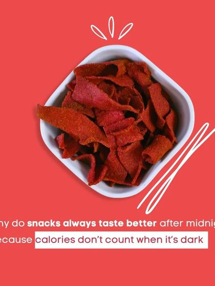 Why do snacks always taste better after midnight? Because calories don't count when it's dark. A humorous take on late night munching.