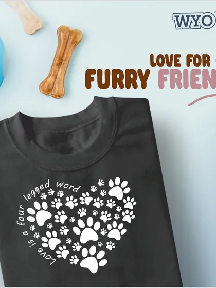 A duplicate of image 37, another look at the heartwarming "Love is a four legged word" paw print heart.