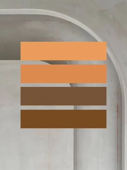 This graphic shows how our initial color palette and moodboard for the Goa project are turning into reality, with the warm, earthy tones reflected in the architectural forms.