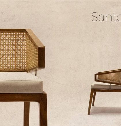 The 'Santoor' chair, shown here as part of a set. Its unique design makes it a perfect fit for a dining table or as seating in a library.
