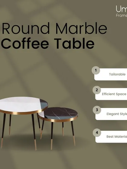 Our round marble coffee table set is a perfect centerpiece. The nesting design is space-efficient, while the marble and gold finish adds a touch of elegance.