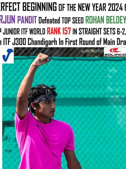 We train our players to take on the best. A perfect start to the year as Aarjun Pandit defeats the top-seeded, ITF world-ranked player Rohan Beldey (USA) in the first round of the ITF J300 tournament in Chandigarh.