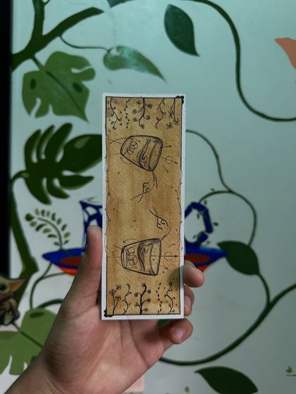 The back of one of my custom bookmarks. I often add small doodles or patterns here, but it's also the perfect spot for a personal message or a favorite quote.