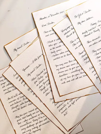 This project involved transcribing 16 letters with over 1600 words under a tight deadline. It was a reminder that even under pressure, the focus remains on creating something beautiful and meaningful, one steady stroke at a time.