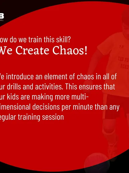 How We Train This Skill: We Create Chaos! Learn about our unique 'Create Chaos' methodology, where we introduce unpredictability into drills to maximize a player's decision making opportunities.
