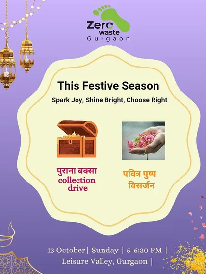 "Spark Joy, Shine Bright, Choose Right." Our pre-Diwali meet-up combined our 'Purana Baksa' collection drive with the 'Pavitra Pushp Visarjan' workshop, offering a holistic approach to a sustainable festive season.