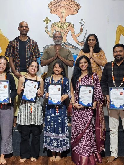 A proud moment with our Yin Yoga TTC graduates. It is a joy to see them complete this transformative journey and step into their roles as teachers.