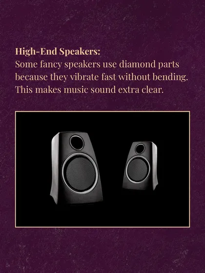 Some high-end speakers use diamond parts in their tweeters. Diamonds can vibrate very fast without bending, which allows them to produce exceptionally clear and accurate sound.