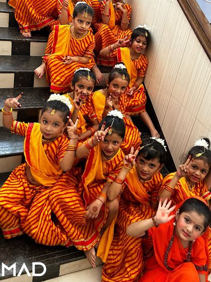 Another group of our lovely young dancers in traditional Indian costumes.
