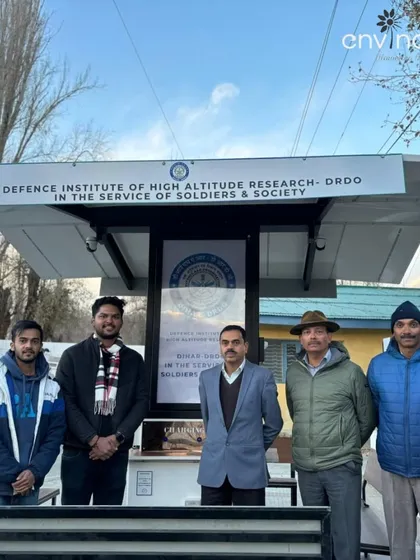 Our team poses with the Director of DIHAR, Mr. Om Prakash Chaurasia, during the inauguration. This partnership with DRDO is a significant milestone, proving our capability to deliver high-performance solutions for critical defence needs.