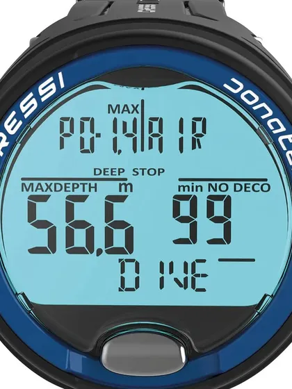 The Cressi Donatello is another excellent wrist-style dive computer. Its high-contrast display and single-button interface make it incredibly easy to navigate through functions, even with gloves on.