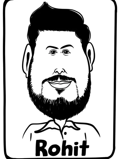 Another example of a black and white digital caricature from a live event in Gujarat. This style is quick, fun, and captures the essence of the person.
