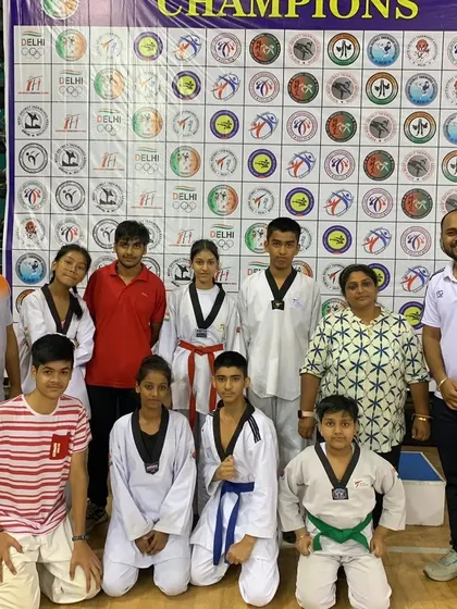 The team that competed at the 39th Delhi State Cadet and Junior Championship at Thyagraj Stadium.
