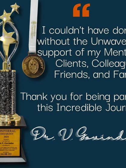 This award is a reminder that this incredible journey was not traveled alone. I am grateful for the unwavering support of my mentors, clients, colleagues, friends, and family.