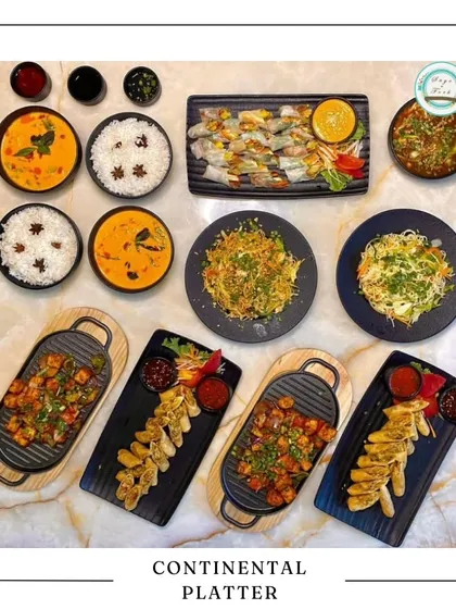 Gift a trip to Asia with my Continental and Pan-Asian platter this Rakhi. It's a delightful mix of flavors and textures, from curries and rice to dumplings and stir-fries, all 100% vegetarian.
