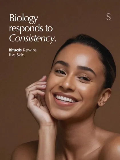 Your skin's biology responds to consistency, not trends. My rituals are designed to work with your skin for long-term health and a glow that is sustainable, rewiring your skin through dedicated care.